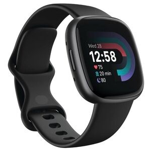 ⏱️Black Graphite Unisex Google Fitbit Versa 4 Fitness Smart Watch iPhone Android